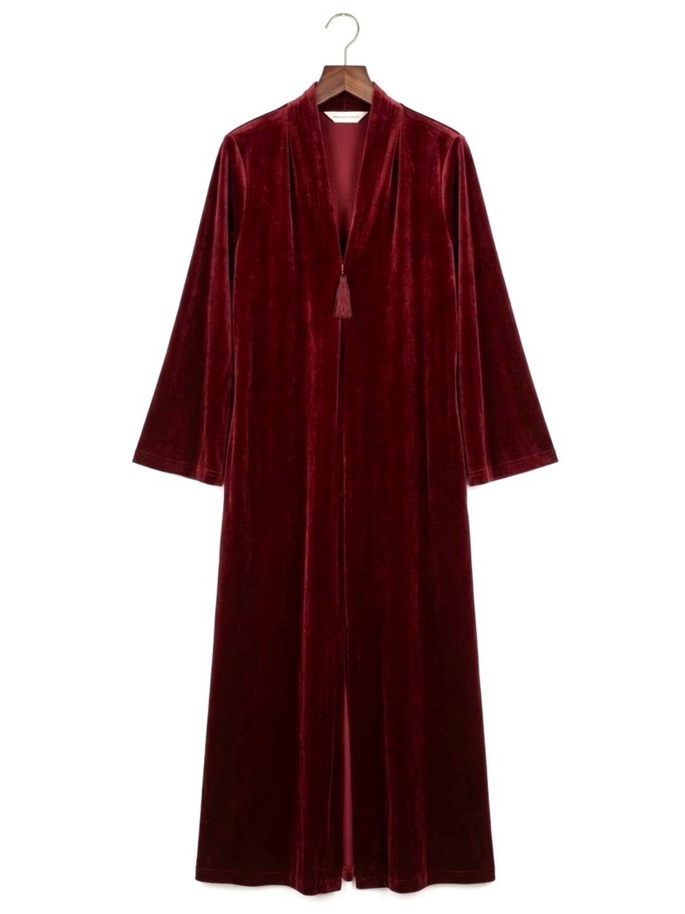 Diamond Tea + Bergdorf Goodman Red Velvet Maxi Sleep Dress Nightgown Size Small